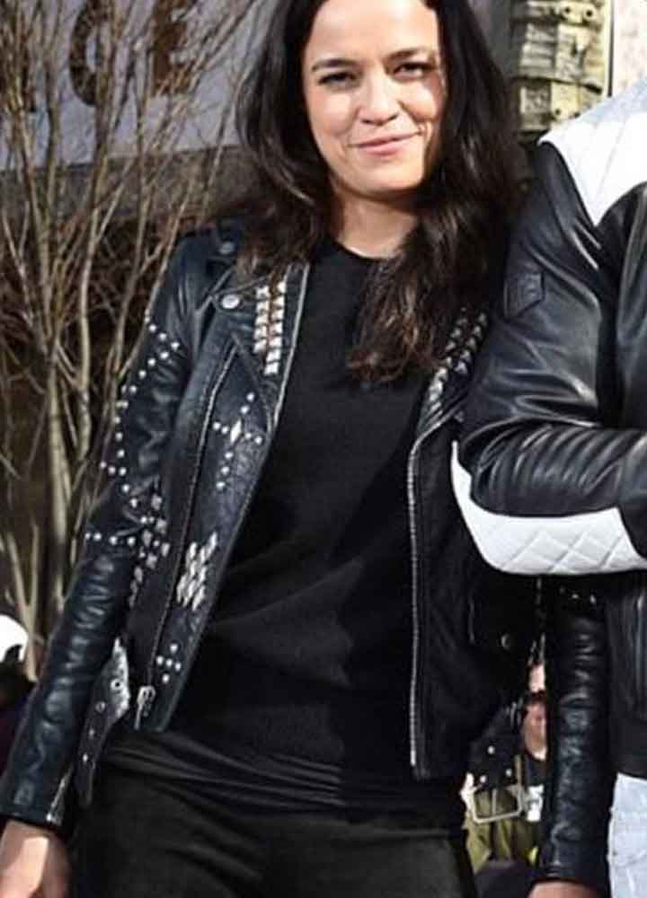 The Fast Saga Michelle Rodriguez (Letty Ortiz) Studded Leather Jacket