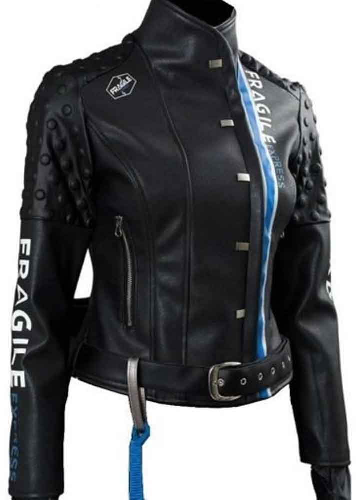 Death Stranding Fragile Express Black Leather Jacket Death Stranding Fragile Express Black Leather Jacket