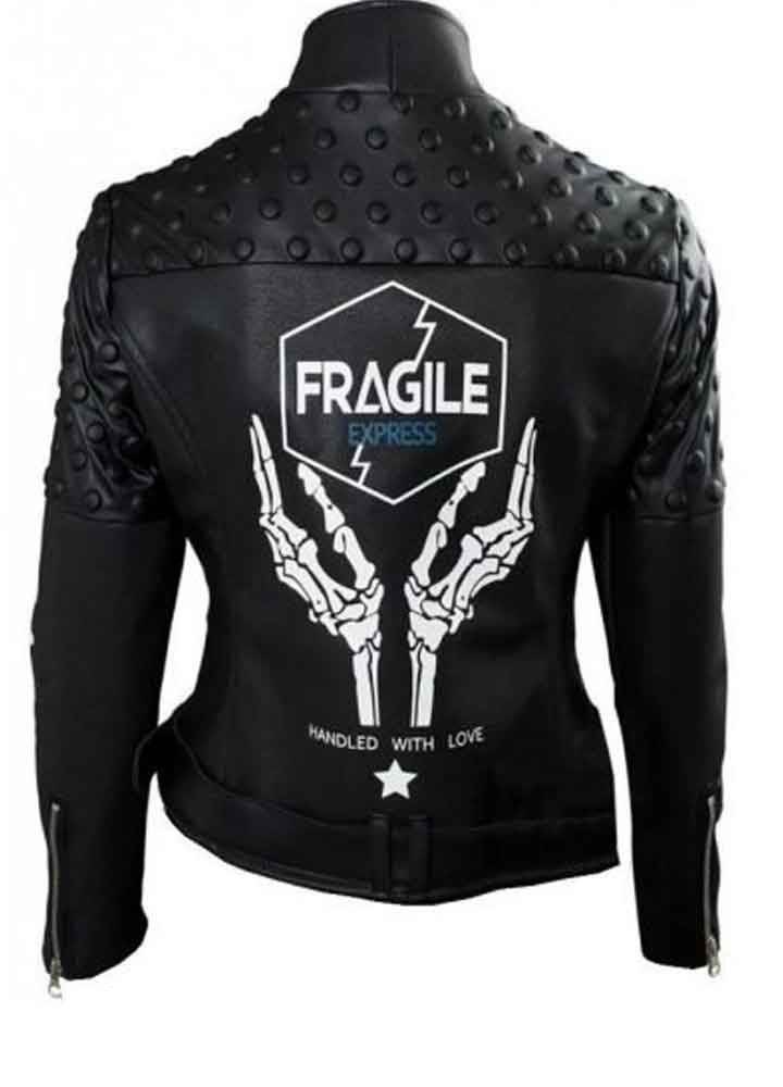 Death Stranding Fragile Express Black Leather Jacket Death Stranding Fragile Express Black Leather Jacket