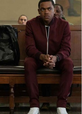 Power Book II Ghost  (Tariq St. Patrick) Michael Rainey Jr. Maroon Cotton Jacket