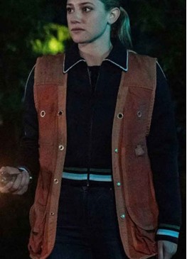 Riverdale Season 4 Lili Reinhart (Betty Cooper) Brown Leather Vest
