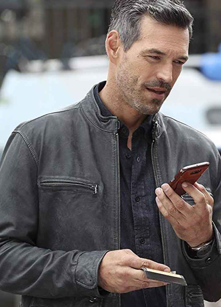 Take Two (Eddie Valetik) Eddie Cibrian Grey Leather Jacket