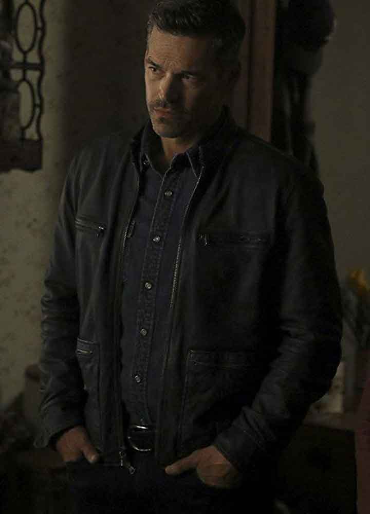 Take Two (Eddie Valetik) Eddie Cibrian Grey Leather Jacket