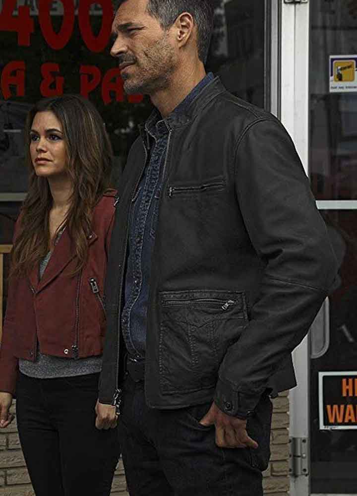Take Two (Eddie Valetik) Eddie Cibrian Grey Leather Jacket