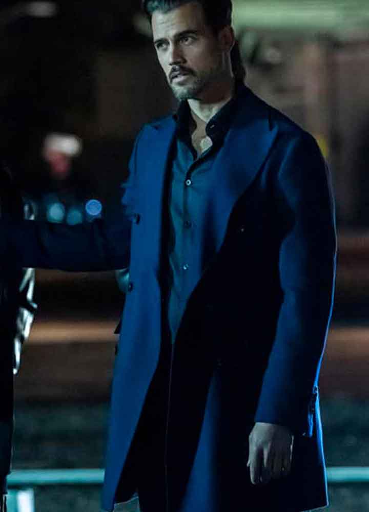 The Equalizer 2021 (Michel Deveaux) Thomas Beaudoin Blue Trench Coat