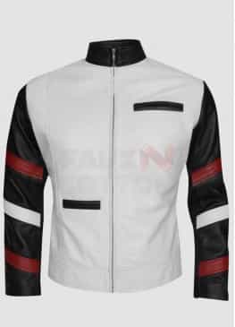 Vintage Classic White Leather Jacket