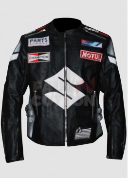 Icon Victory Suzuki Motorcycle Black Leather Jacket