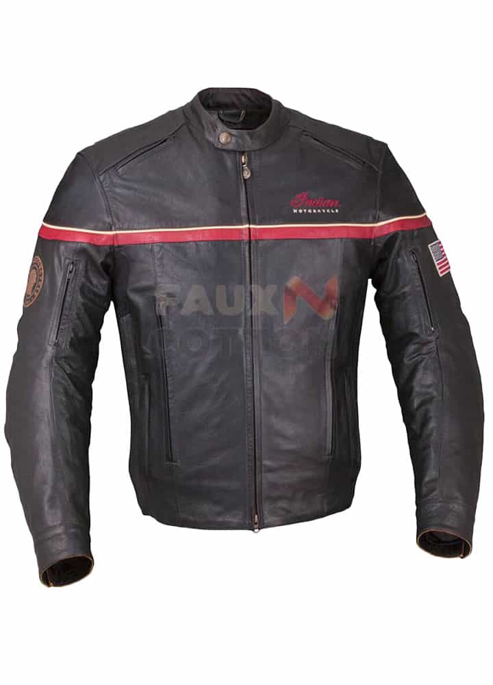 Indian Freeway Black Motorcycle Leather Jacket