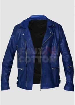 Jared Leto 30 Seconds to Mars Blue Leather Jacket
