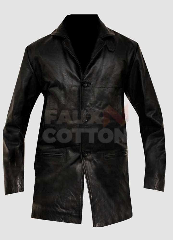 Max Payne Mark Wahlberg Black Leather Jacket/Coat