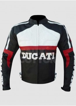 Ducati Corse Black and White Leather Jacket