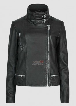 Slim fit black belted rider black jacket
