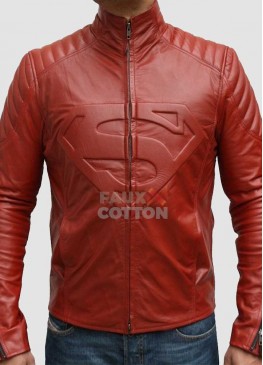 Smallville Superman Blood Red Leather Jacket