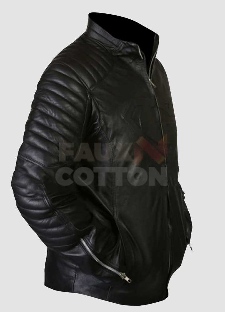 Superman Smallville Quilted Black Leather Jacket