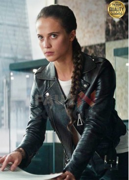 Tomb Raider Lara Croft Black Leather Jacket