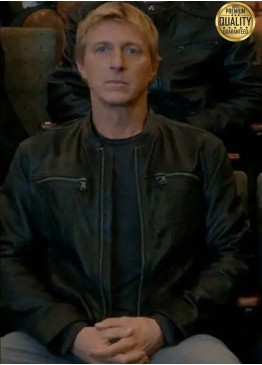Cobra Kai Season 3 Johnny Lawrence ( William Zabka ) Black Leather Jacket