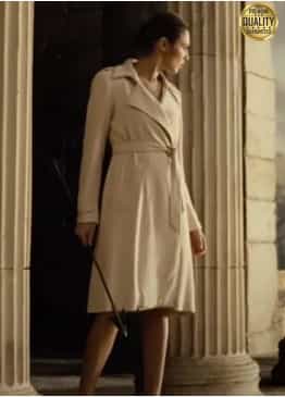 (Gal Gadot) Zack Snyder’s Justice League White Trench Wool Coat