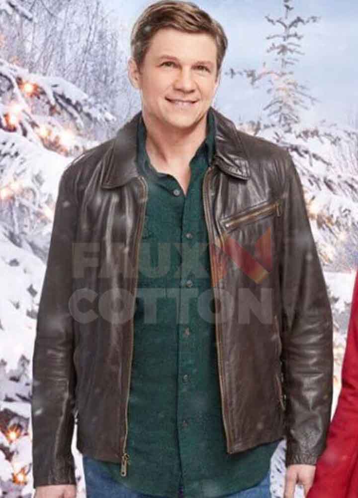 Holiday for Heroes Matt Evans Brown Leather Jacket