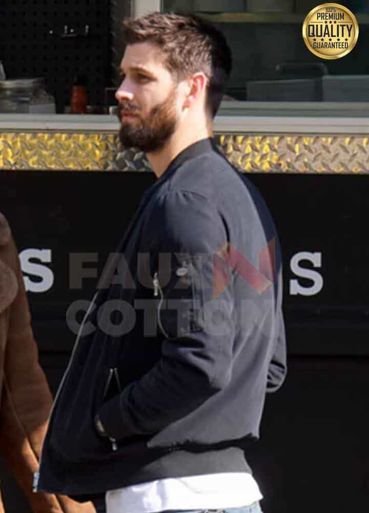 In The Dark Casey Deidrick ( Max Parish ) Black Bomber Jacket