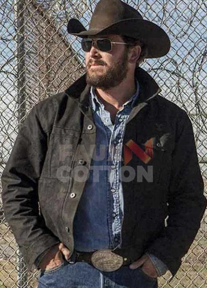 RIP WHEELER YELLOWSTONE (COLE HAUSER) BLACK COTTON JACKET RIP WHEELER YELLOWSTONE (COLE HAUSER) BLACK COTTON JACKET