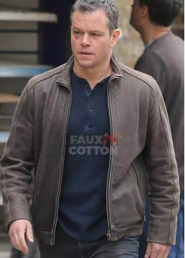 Matt Damon Jason Bourne Brown Leather Jacket