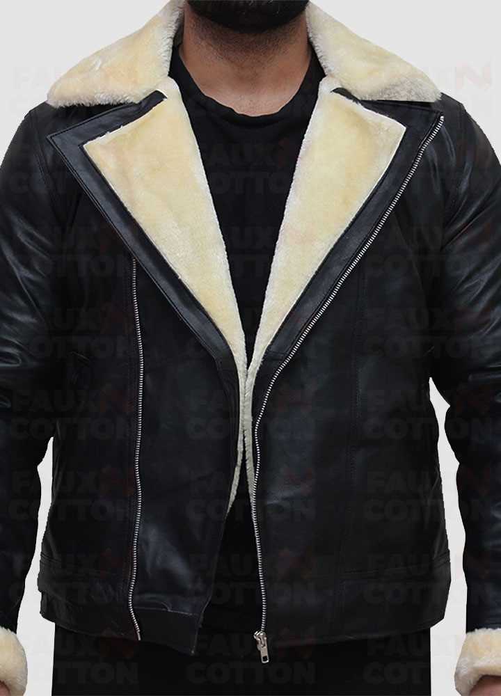 B3 Black Lambskin Bomber Leather Jacket