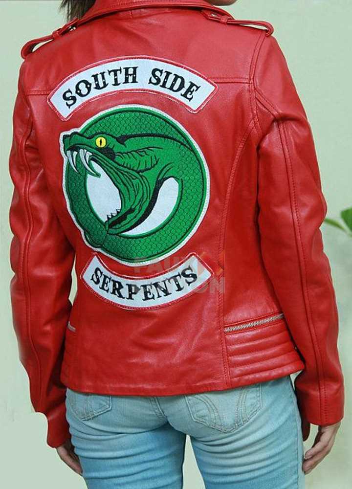Riverdale Southside Serpents Red Women Leather Jacket