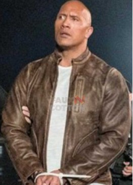 Dwayne Johnson Rampage Distressed Brown Leather Jacket