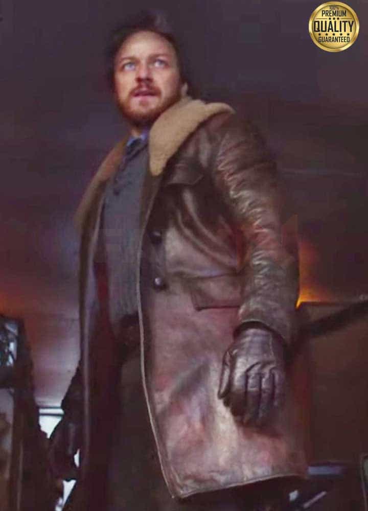 James McAvoy His Dark Materials Brown Shearling Coat