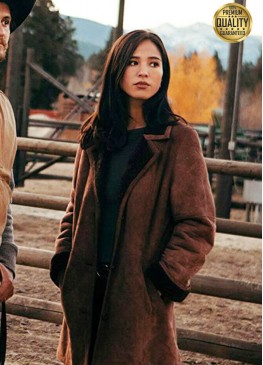 Kelsey Asbille Yellowstone Monica Dutton Shearling Coat