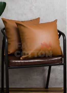 Light Brown Leather Pillow Cover For Couch Sofa Bed 20 X 20 Inch