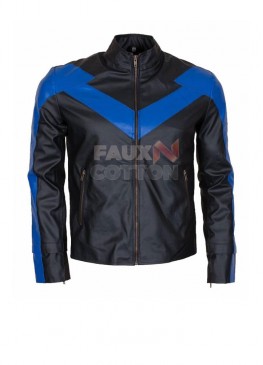 Nightwing Black And Blue Leather Jacket