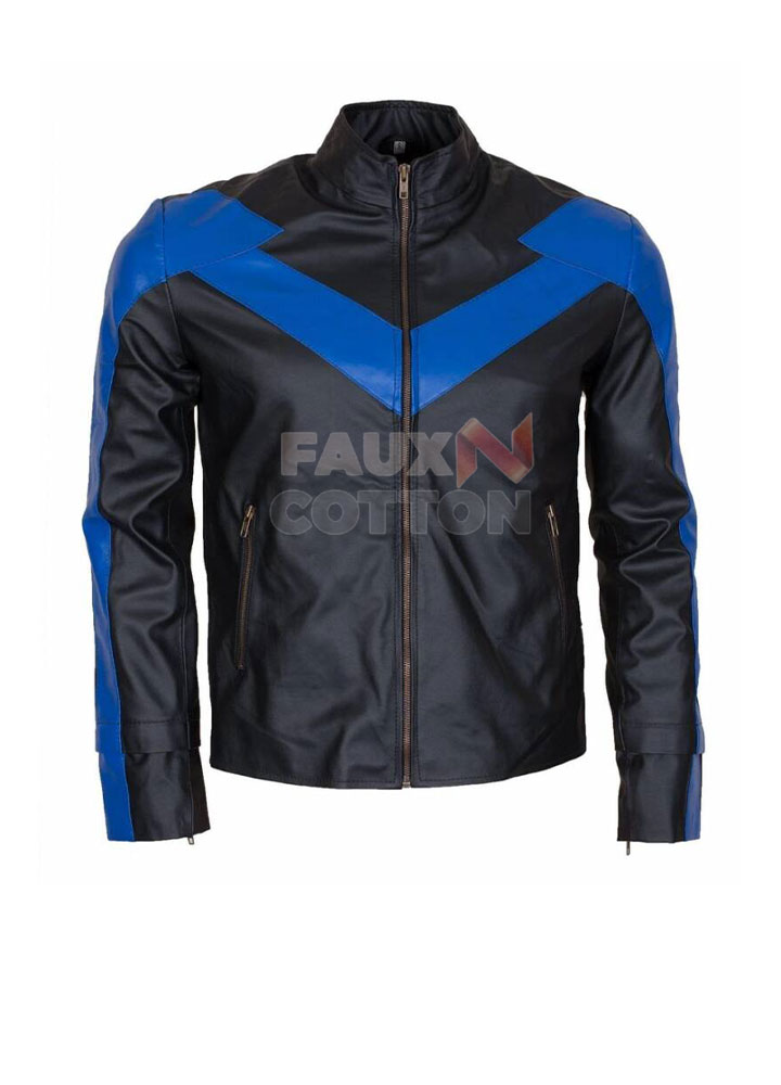 Nightwing Black And Blue Leather Jacket Nightwing Black And Blue Leather Jacket