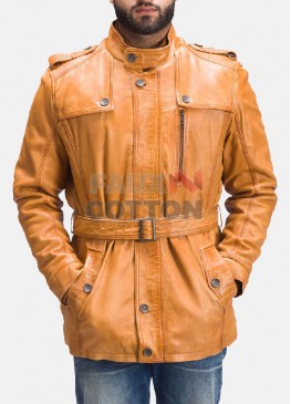 Hunter Tan Brown Fur Leather Jacket