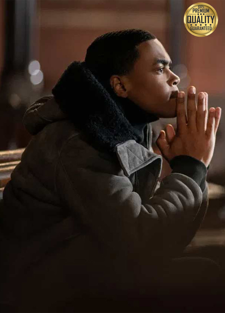 Power Book II Ghost Michael Rainey Jr. ( Tariq St. Patrick ) Brown Shearling Jacket