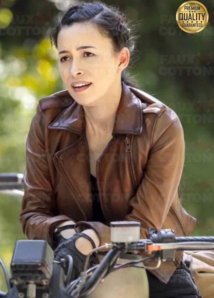 The Walking Dead Season 9 Rosita Espinosa Brown Leather Jacket