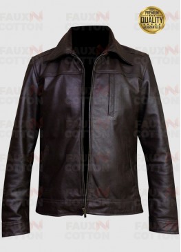 Tim Blake Nelson Watchmen Looking Glass Brown Leather Jacket